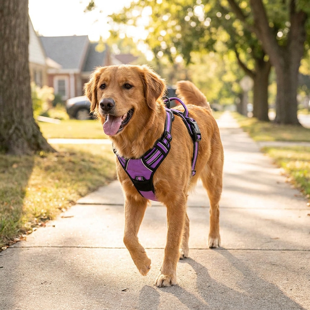 Reflective No-Pull Dog Harness on a white background