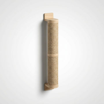 Wall-Mounted Wooden Cat Scratcher on a white background