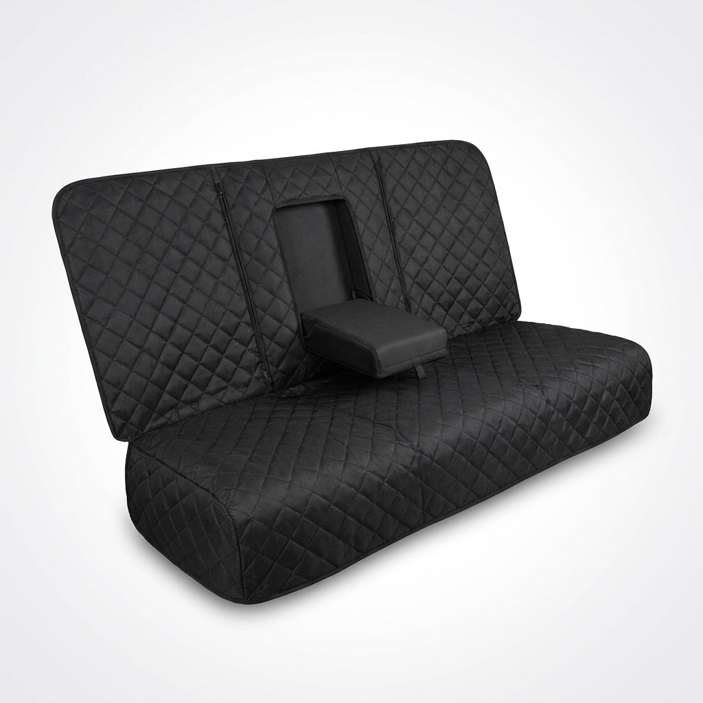 Waterproof Dog Back Seat Cover with Armrest Access on a white background